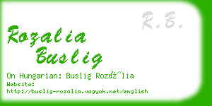 rozalia buslig business card